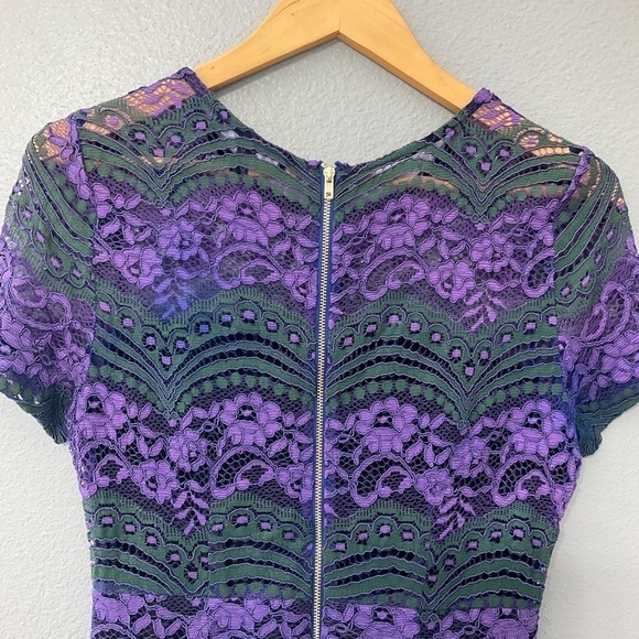 Romeo & Juliet Couture Purple Green Lace Cocktail Dress size Medium D - Picture 7 of 12